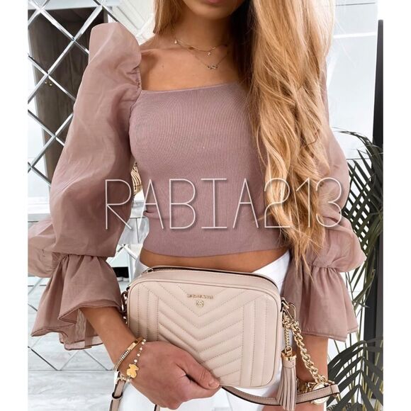 LAST 1!🔥BLOGGERS FAV ZARA CONTRASTING ORGANZA TOP - Picture 3 of 14